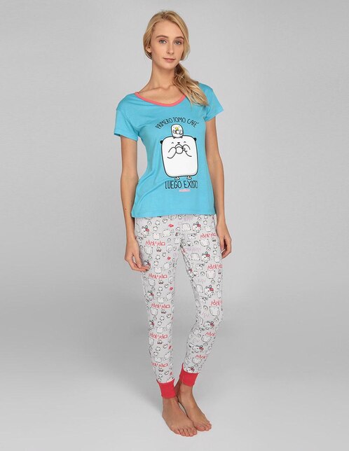 Conjunto pijama Mostropi azul con diseño gráfico en Liverpool
