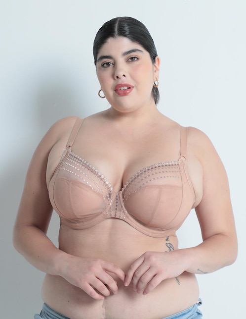 BRASSIERE ELOMI EL8900-B NYL, 42F, BEIGE