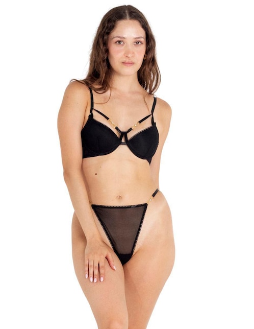Conjunto de bra y panty Liu Liu de encaje