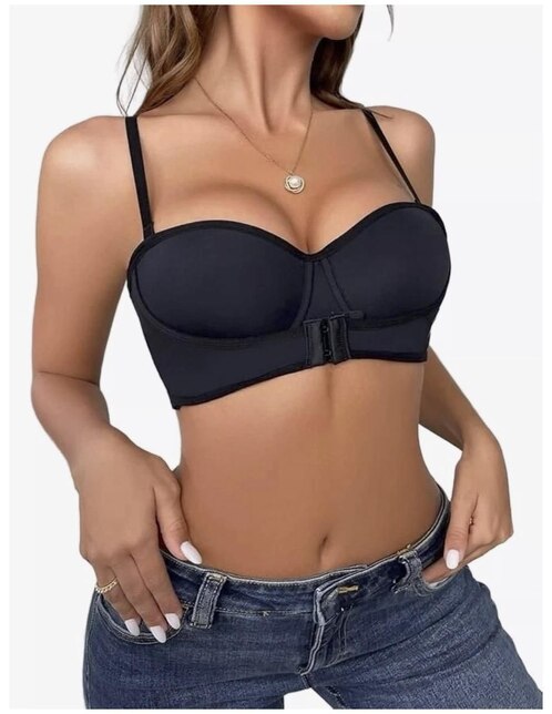Brassiere strapless media copa para mujer