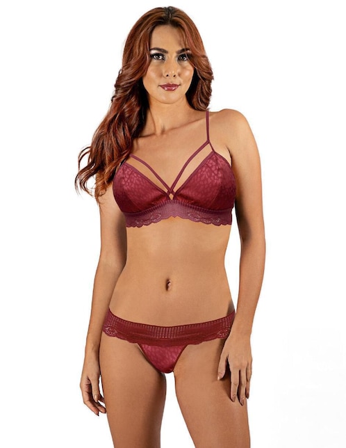 Conjunto de bra y panty cocoa lingerie "de" satín