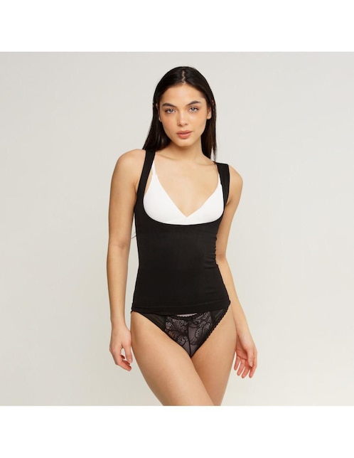 Camiseta tipo faja aylon "con compresión" alta "para" mujer