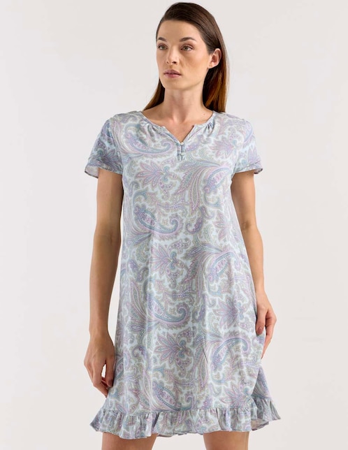 Camisón estampado étnico de algodón 1