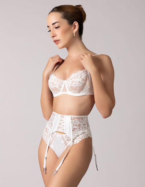 Set bra-panty-liguero Santa Diabla
