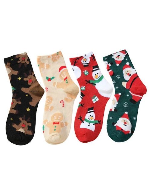 Set de calcetín navideño Muytu para mujer 4 pares