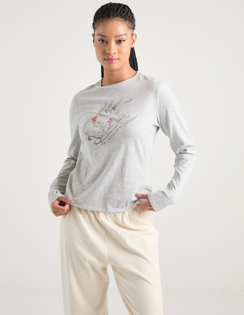 Playera pijama navideña Aerie para mujer