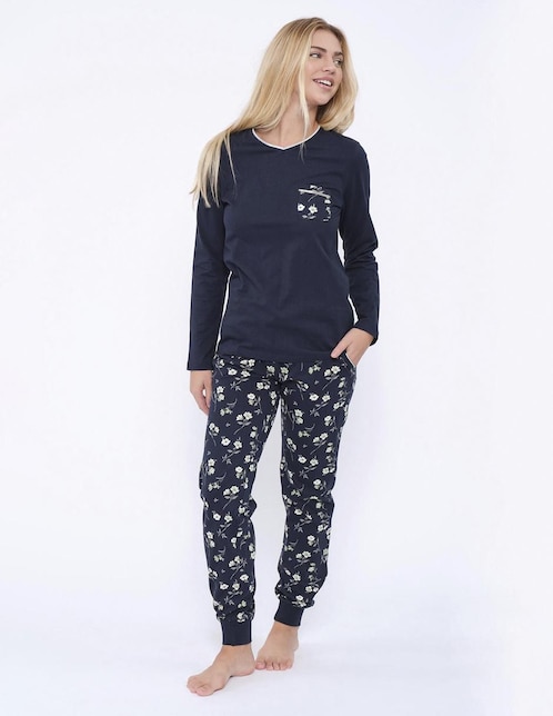 Conjunto pijama Muydemi Flores para mujer