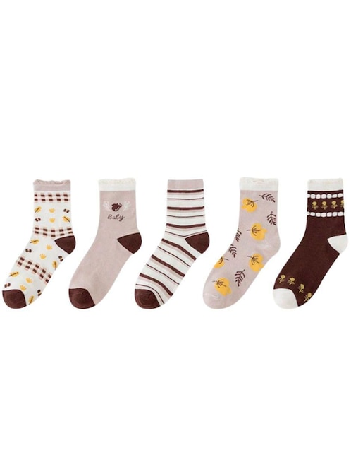 Set de calcetín de algodón para mujer 5 pares 1