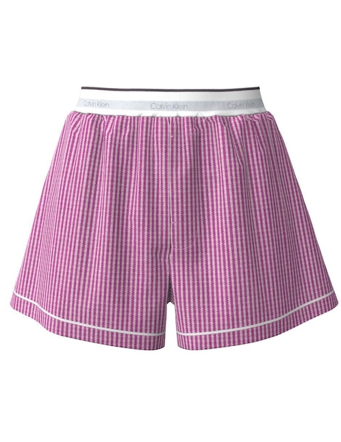 Pijama short a rayas de algodón para mujer 1