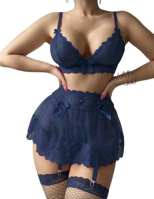 Set bra-panty-liguero Femica