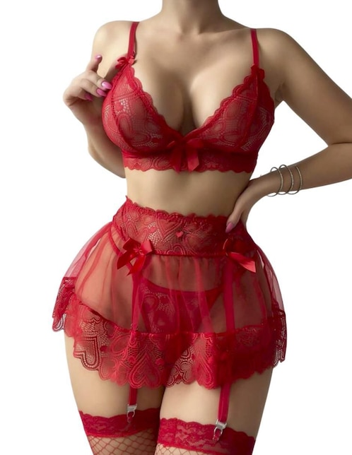 Set bra-panty-liguero Femica