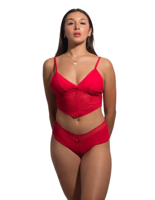 LIU LIU Conjunto de bra y panty Liu Liu de encaje