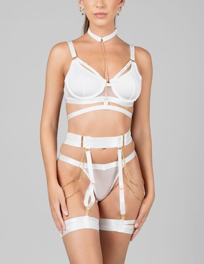 Set bra-panty-liguero Santa Diabla