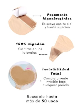 Tanga Sticky Bra de algodón para mujer