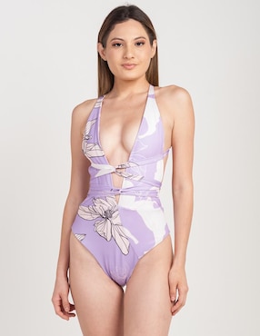 Traje De Baño Completo Liech Antel Estampado Floral Para Mujer