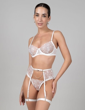 Set Bra-panty-liguero Santa Diabla