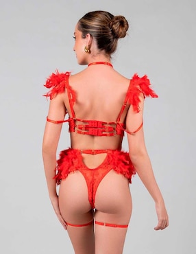 Set bra-panty-liguero Santa Diabla