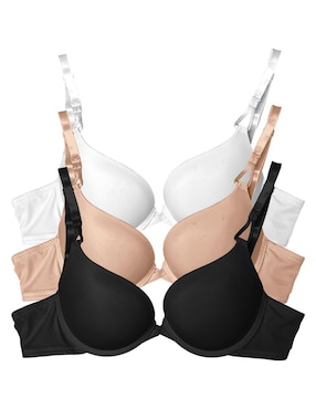 Set brassiere demi Tatys Fashion copa doble push up seamless para mujer