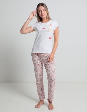 Conjunto Pijama Hello Kitty Red Para Mujer