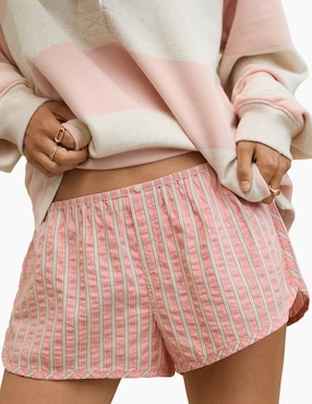 Short Pijama Aerie A Rayas De Algodón Para Mujer