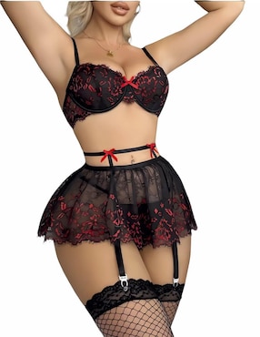 Set bra-panty-liguero Femica
