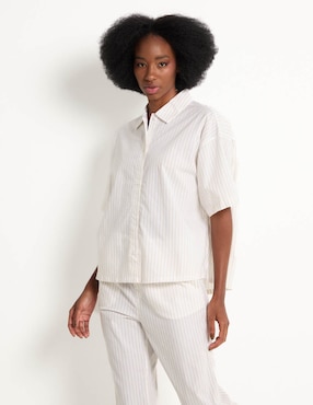 Playera pijama Calvin Klein estampado a rayas para mujer