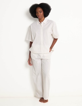 Playera pijama Calvin Klein estampado a rayas para mujer
