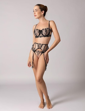 Set bra-panty-liguero Santa Diabla