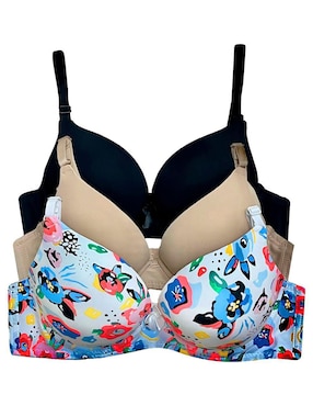 Set brassiere demi Tatys Fashion copa doble push up seamless para mujer