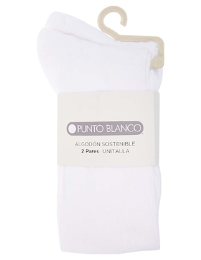 Set calceta Punto Blanco de algodón para mujer 2 pares