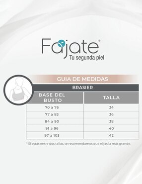 Faja tipo brassiere Fajate con compresión alta para mujer