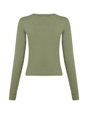 Playera manga larga Tommy Hilfiger cuello redondo para mujer
