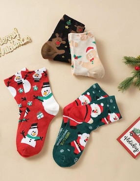 Set de calcetín navideño Muytu para mujer 4 pares