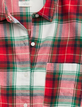 Playera pijama aerie estampado a cuadros para mujer