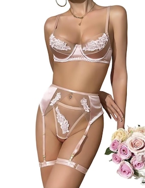 Set bra-panty-liguero Hanna White