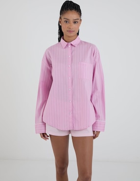 Playera pijama Ck estampado a rayas para mujer