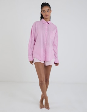 Playera pijama Ck estampado a rayas para mujer
