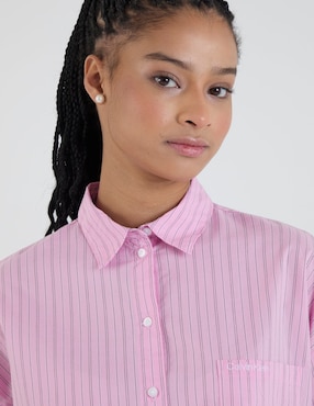 Playera pijama Ck estampado a rayas para mujer