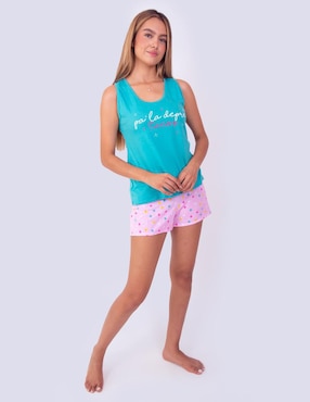 Pijama short Twins de algodón para mujer
