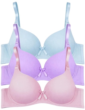 Set brassiere demi Tatys Fashion copa doble push up seamless para mujer