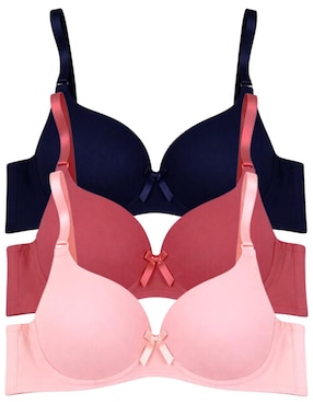 Set brassiere demi Tatys Fashion copa doble push up seamless para mujer