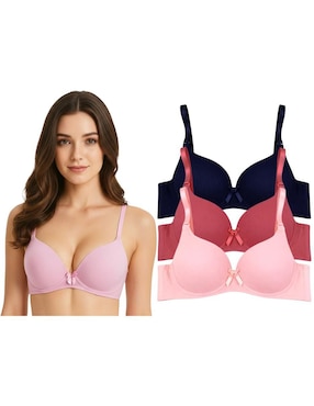 Set brassiere demi Tatys Fashion copa doble push up seamless para mujer