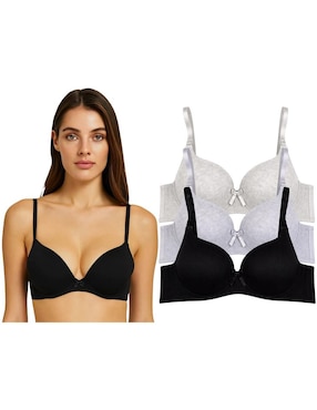 Set brassiere demi Tatys Fashion copa doble push up seamless para mujer