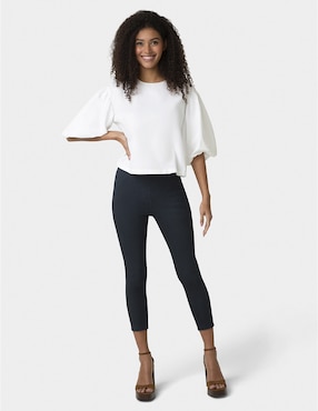Legging Hue a la cintura alta con botón para mujer