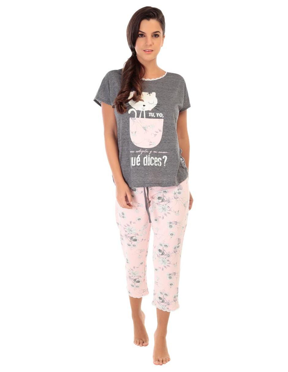 Conjunto pijama jaspeado Mango y Merengue algodón gris en Liverpool