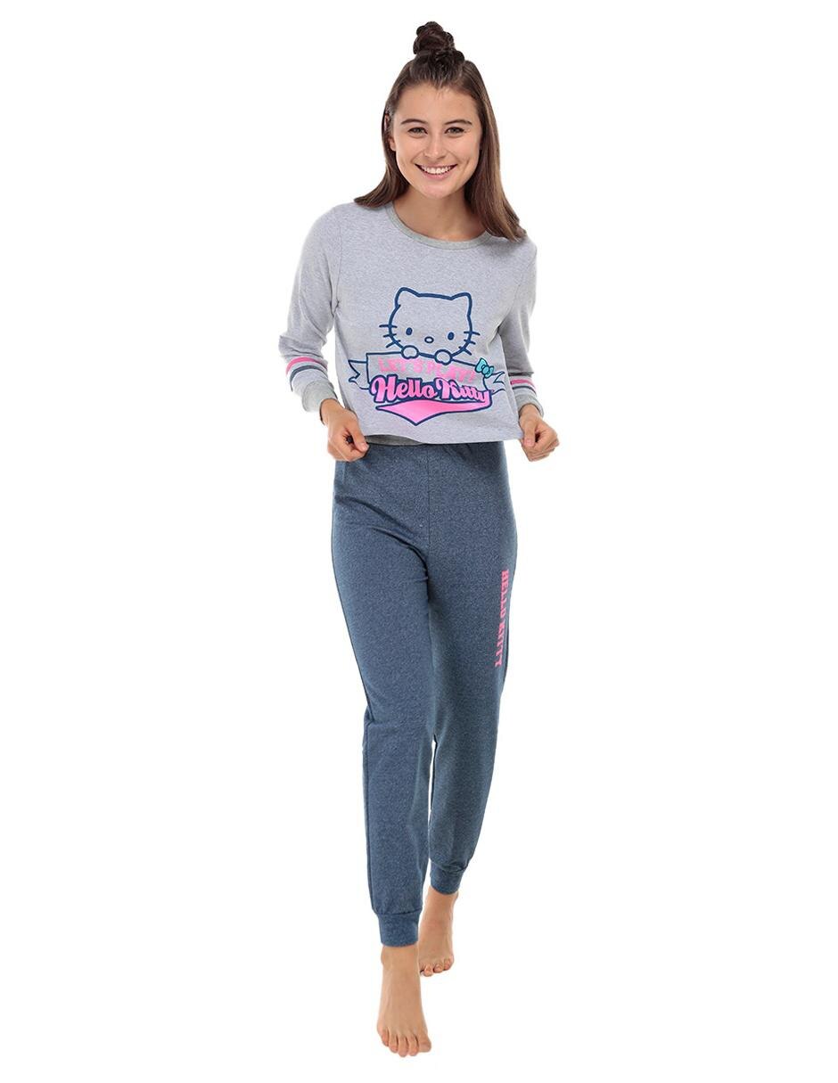 Conjunto pijama jaspeado Hello Kitty algodón gris en Liverpool