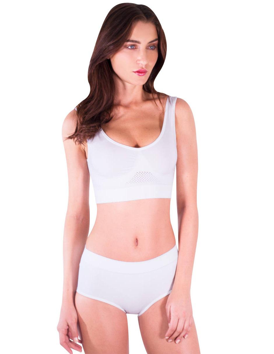 Set brassiere peto medio copa preformada para mujer 5