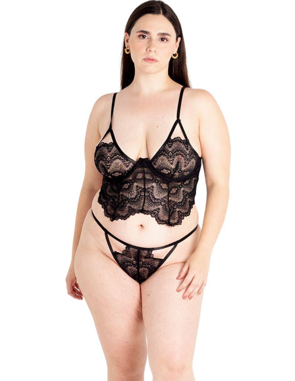 Conjunto de bra y panty de encaje 1