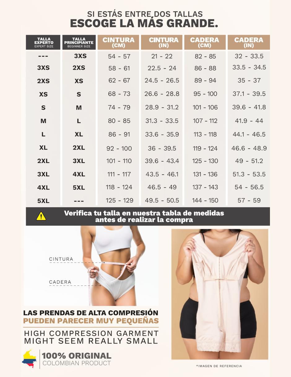 Faja colombiana sonryse "con compresión" media mujer
