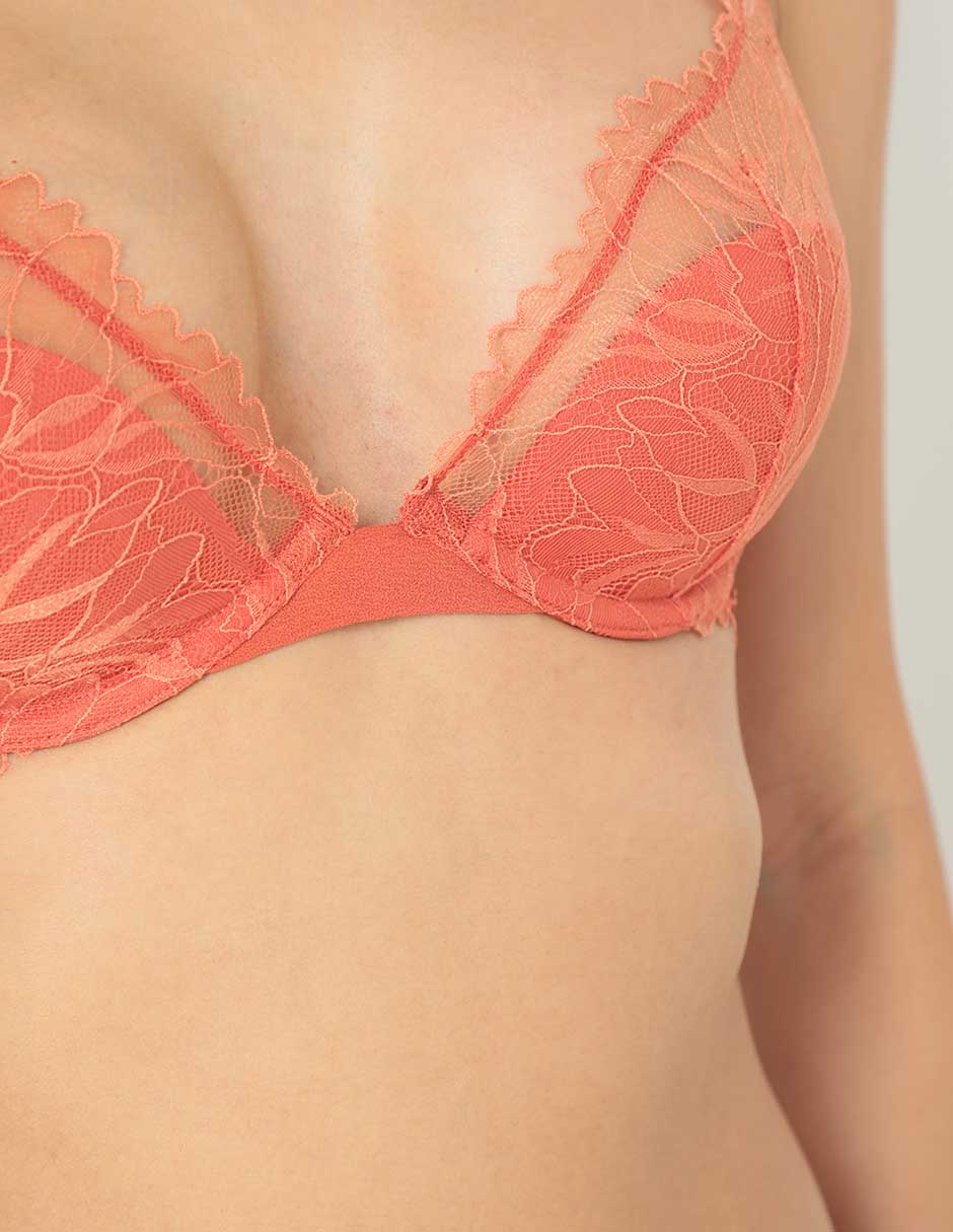 Brassiere demi copa preformada para mujer 4